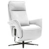 RELAXSESSEL in Leder Weiss  - Weiss/Schwarz, Design, Leder/Metall (83/116/87cm) - Valdera