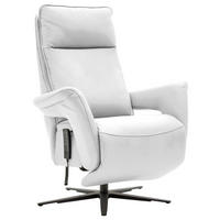 RELAXSESSEL in Leder Weiß  - Schwarz/Weiß, Design, Leder/Metall (83/116/87cm) - Valdera
