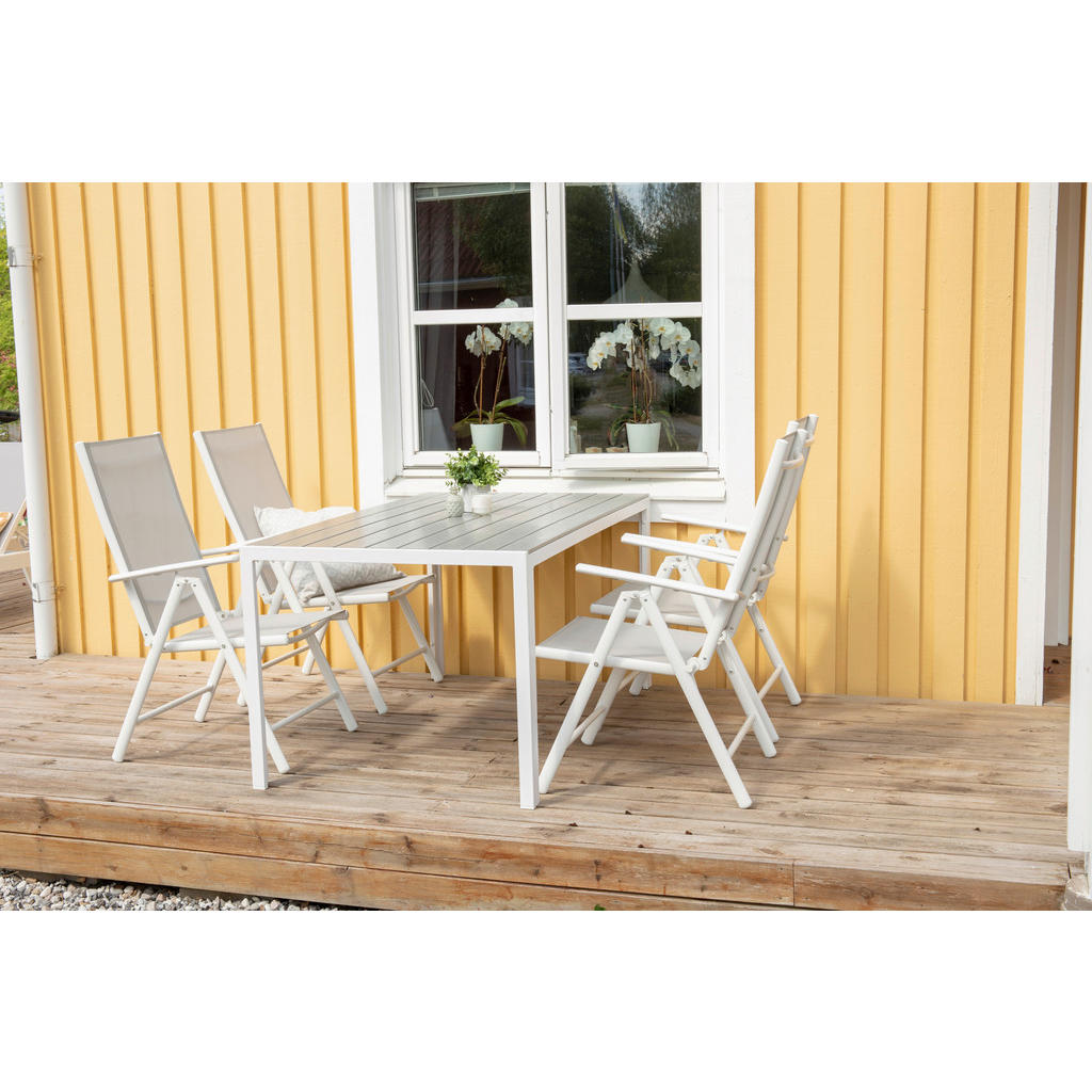 Thumbnail - Gardenson Gartenstuhl-Set, Grau, Weiß, Metall, Textil, eckig, 55x108x62 cm, klappbar, Gartenmöbel, Gartenstühle, Gartenk...
