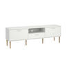 TV-BÄNK i vit, ekfärgad  - vit/ekfärgad, Design, metall/trämaterial (177,2/56,8/38,4cm) - Best Price