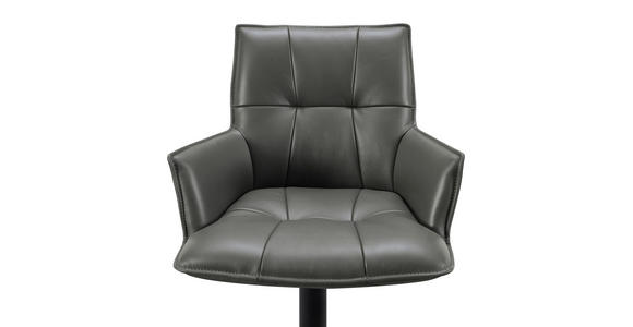 BARHOCKER in Metall, Textil, Leder Anthrazit, Schwarz - Anthrazit/Schwarz, Design, Leder/Textil (56,5/100/56cm) - Novel
