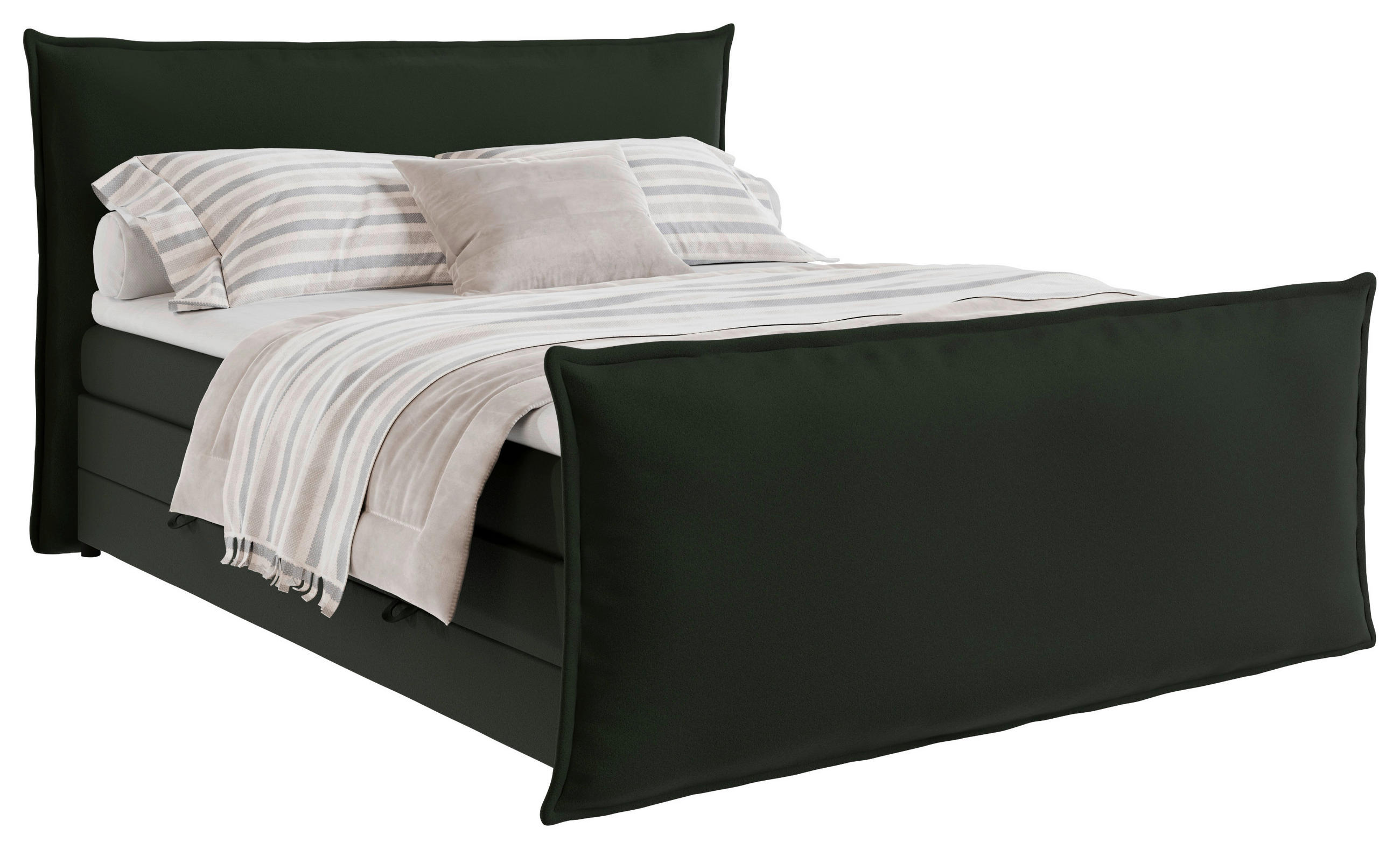 BOXSPRINGBETT 160/200 cm  in Grün  - Schwarz/Grün, MODERN, Textil (160/200cm) - MID.YOU