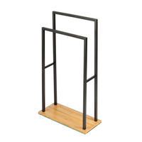 STOJAN NA UTERÁKY - čierna/prírodná farba, Konventionell, kov/drevo (46/80/20cm) - Wenko