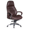 CHEFSESSEL Dunkelbraun  - Dunkelbraun/Alufarben, MODERN, Leder/Kunststoff (67/140/67cm) - MID.YOU