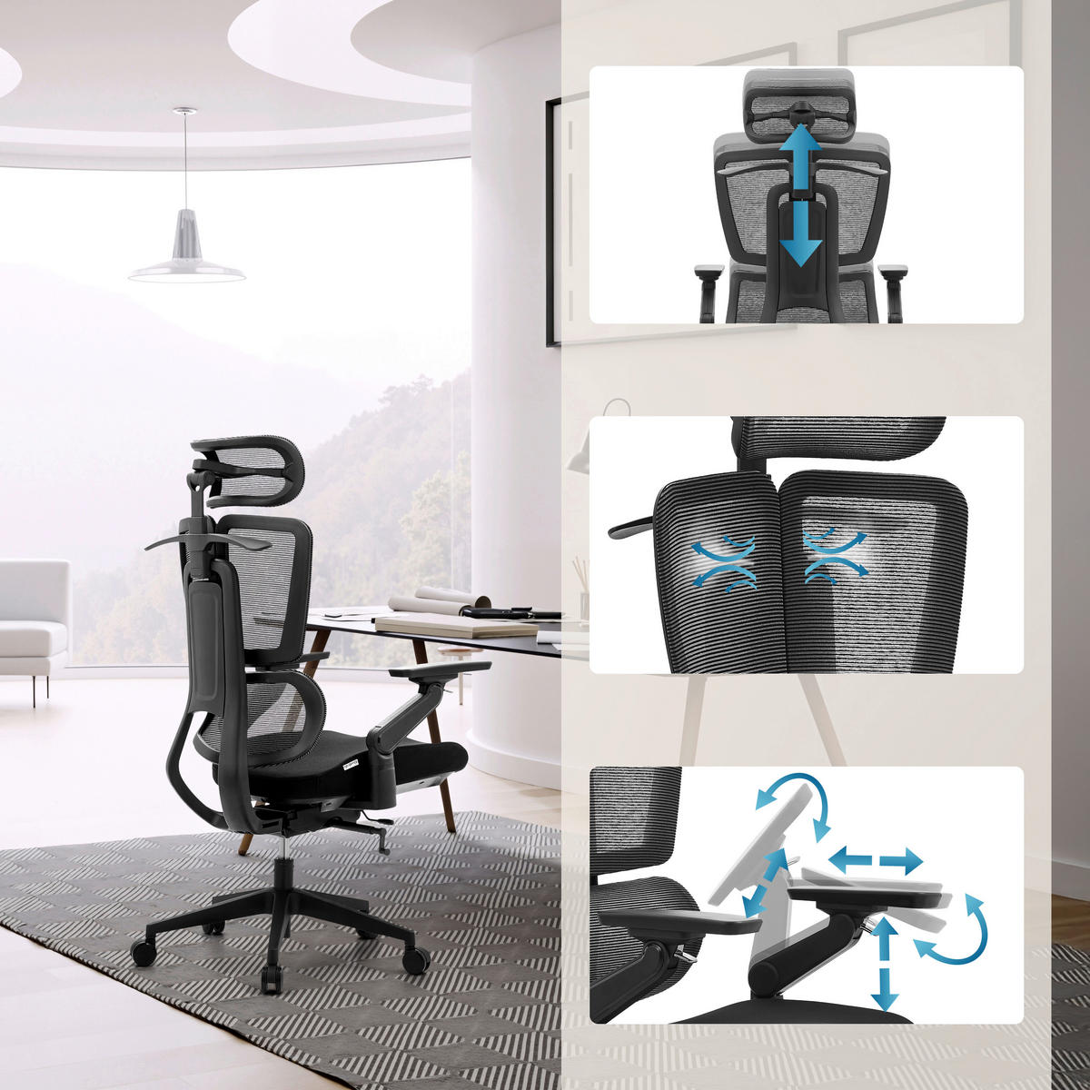 DREHSTUHL Flachgewebe Schwarz  - Schwarz, MODERN, Kunststoff/Textil (68/140/67cm) - MID.YOU