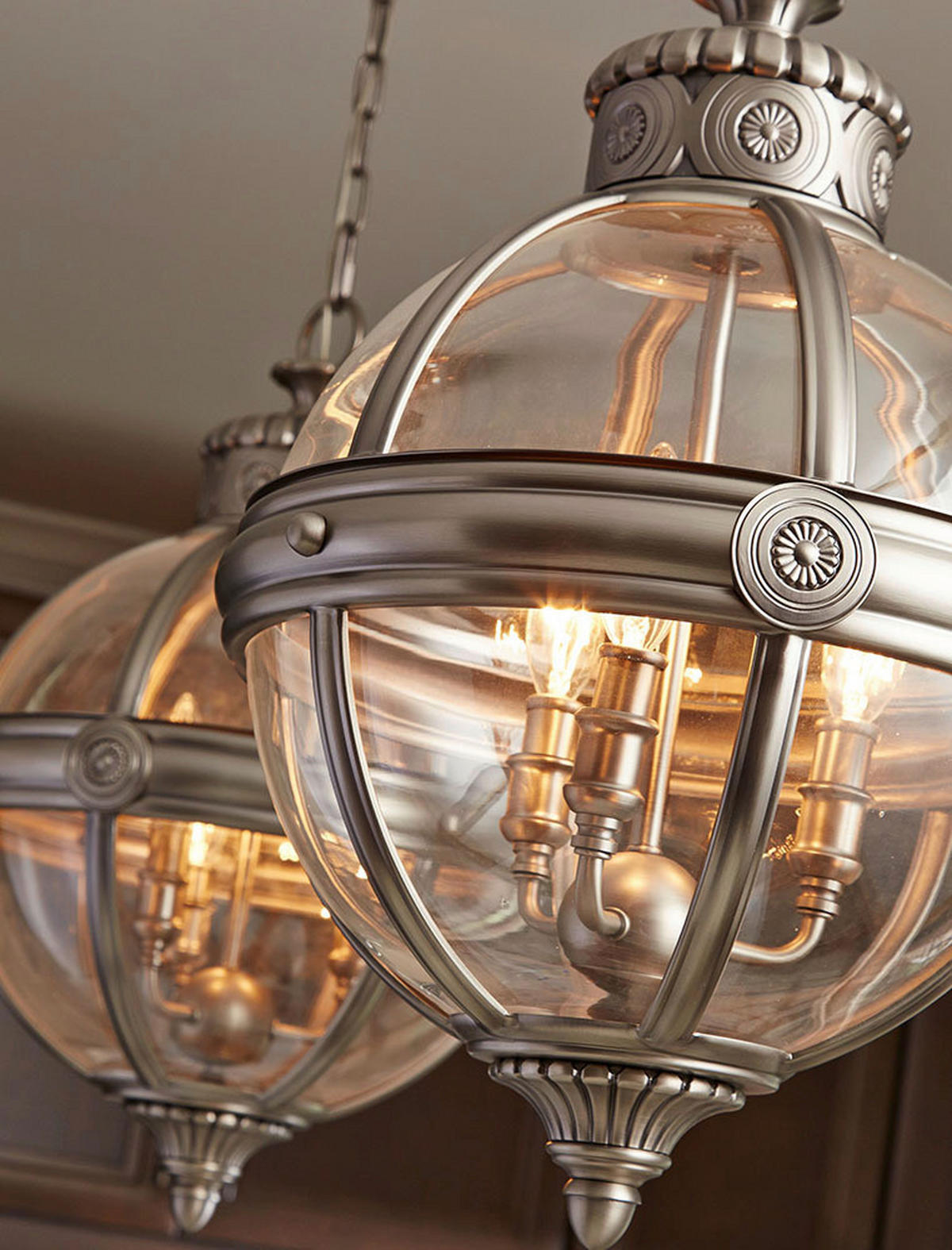 HÄNGELEUCHTE 37.1/71.1 cm    - Nickelfarben, Konventionell, Glas/Metall (37.1/71.1cm) - Elstead Lighting