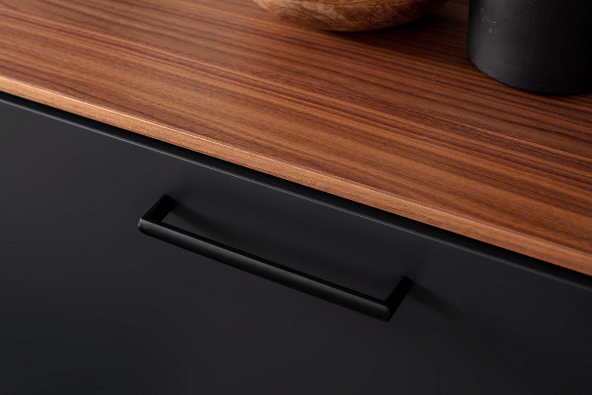 GARDEROBE 4-teilig  in 136/198/29 cm  - Anthrazit/Nussbaumfarben, Design, Holzwerkstoff (136/198/29cm) - Moderano