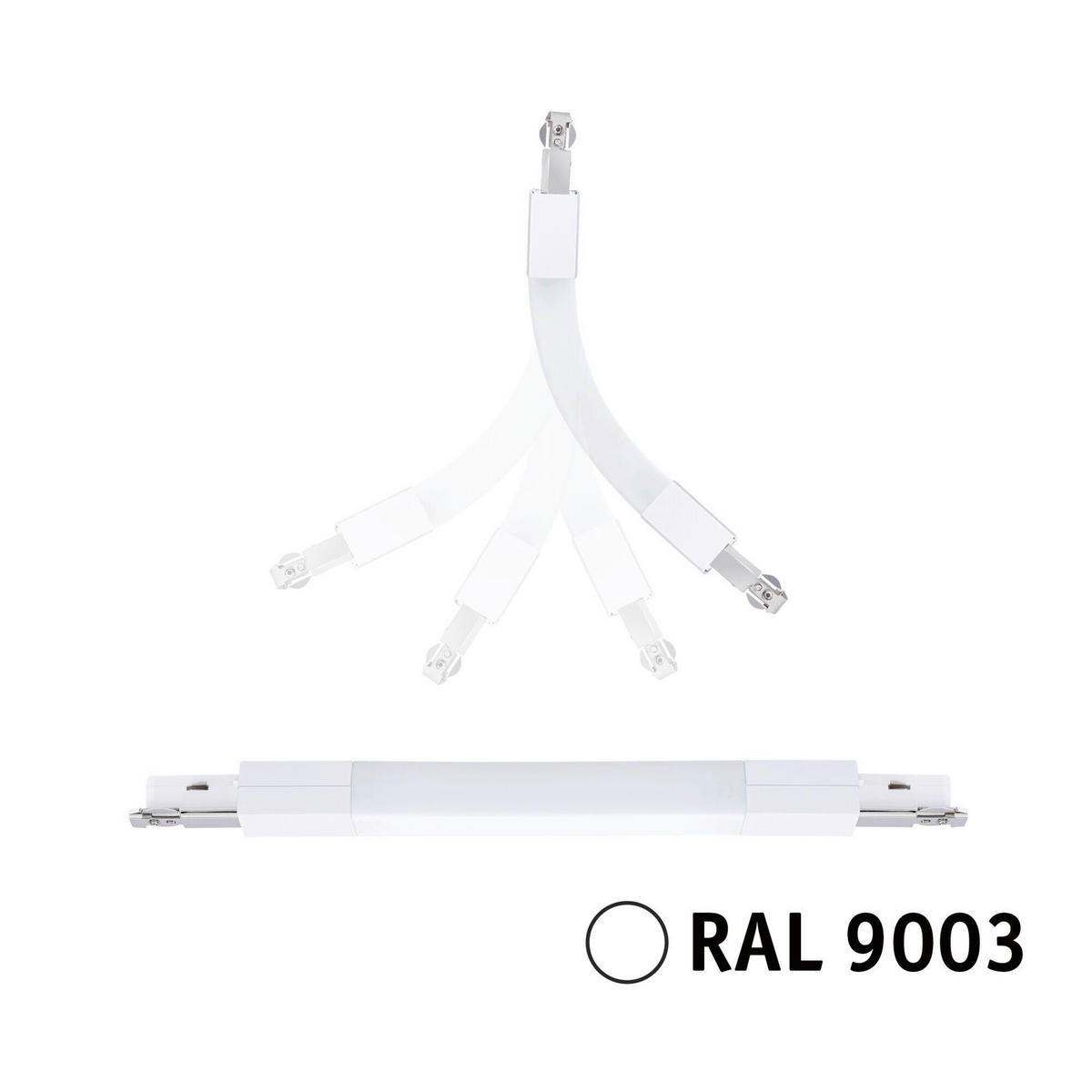 SCHIENENSYSTEM-VERBINDER URail Gelenk-Verbinder 18,9/1,8/3,6 cm   - Weiß, Basics, Metall (18,9/1,8/3,6cm) - Paulmann