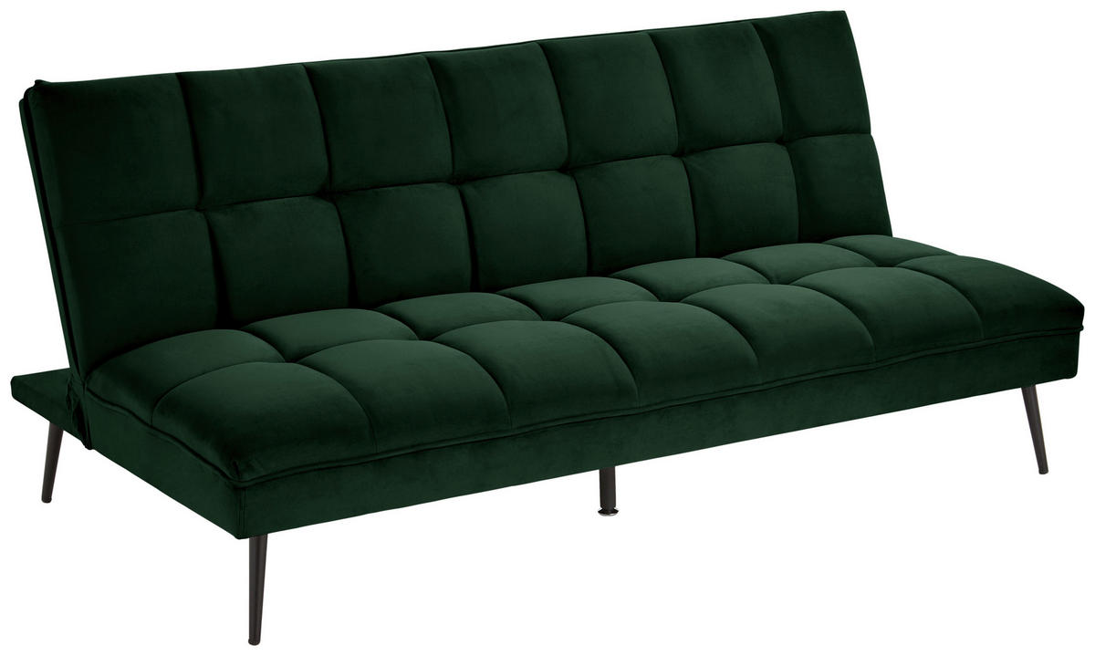 KANAPÉÁGY sötétzöld  - fekete/sötétzöld, Modern, textil/fém (178/84/98cm) - MID.YOU