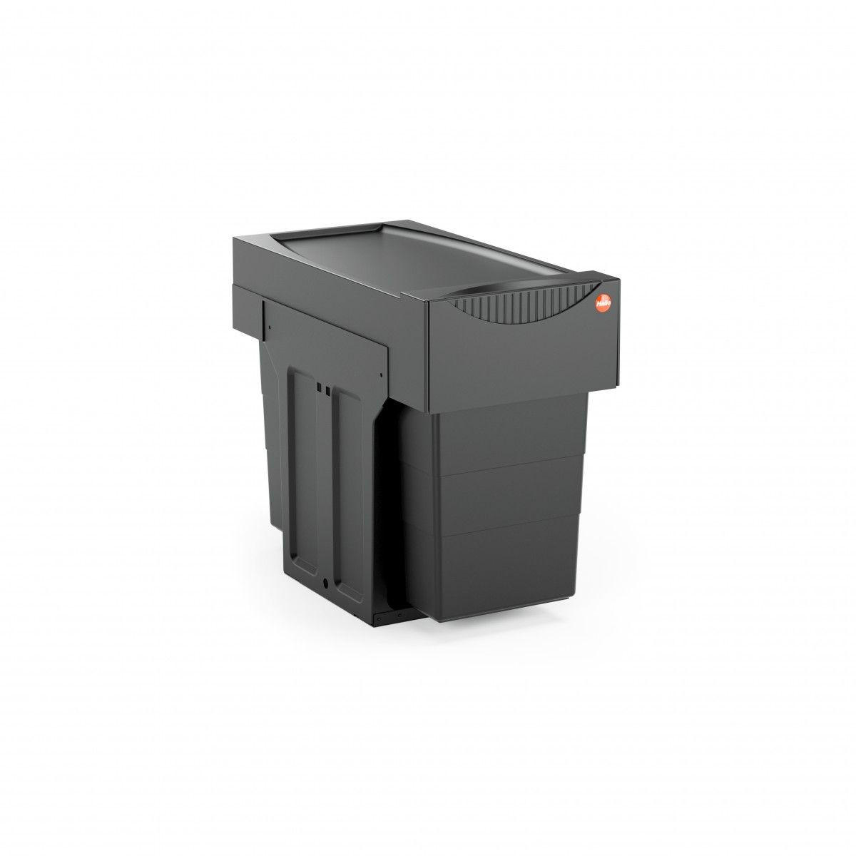 EINBAUABFALLSAMMLER 2x15 l  Kunststoff  - Schwarz, Basics, Kunststoff (25,1/40/48,2cm) - HKT