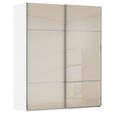SCHWEBETÜRENSCHRANK  in Weiß, Champagner  - Chromfarben/Champagner, KONVENTIONELL, Glas/Holzwerkstoff (181/223/67cm) - Novel