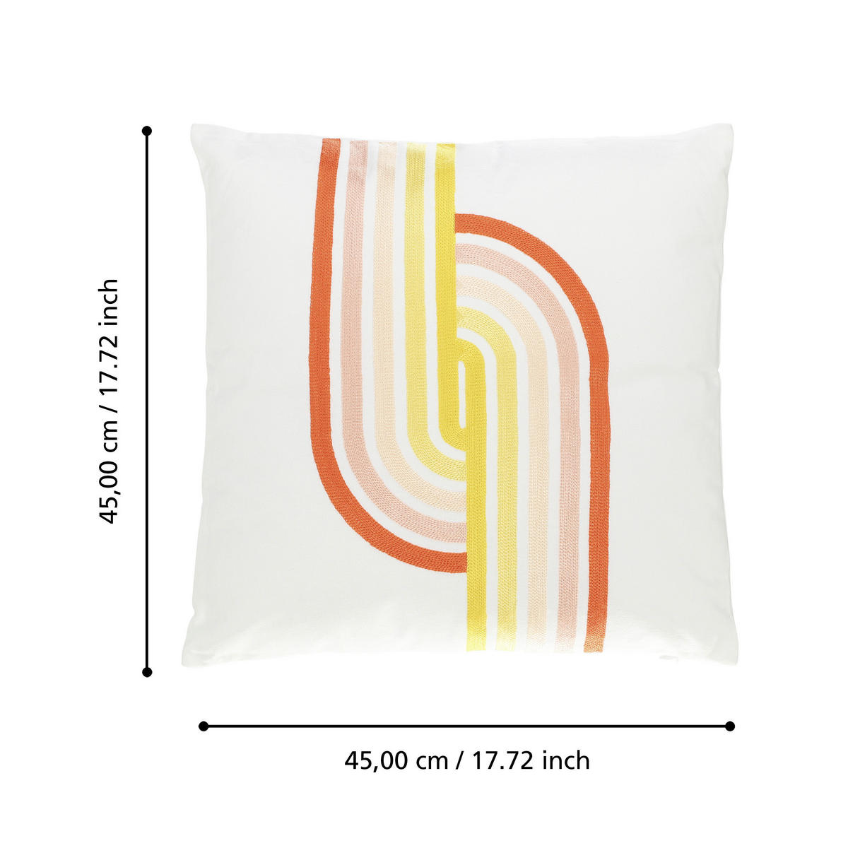 ZIERKISSEN  45/45 cm   - Gelb/Rot, Basics, Textil (45/45cm) - Eglo