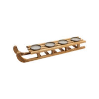 KERZENHALTER - Hellbraun/Grau, LIFESTYLE, Holz/Metall (60/7/12cm)