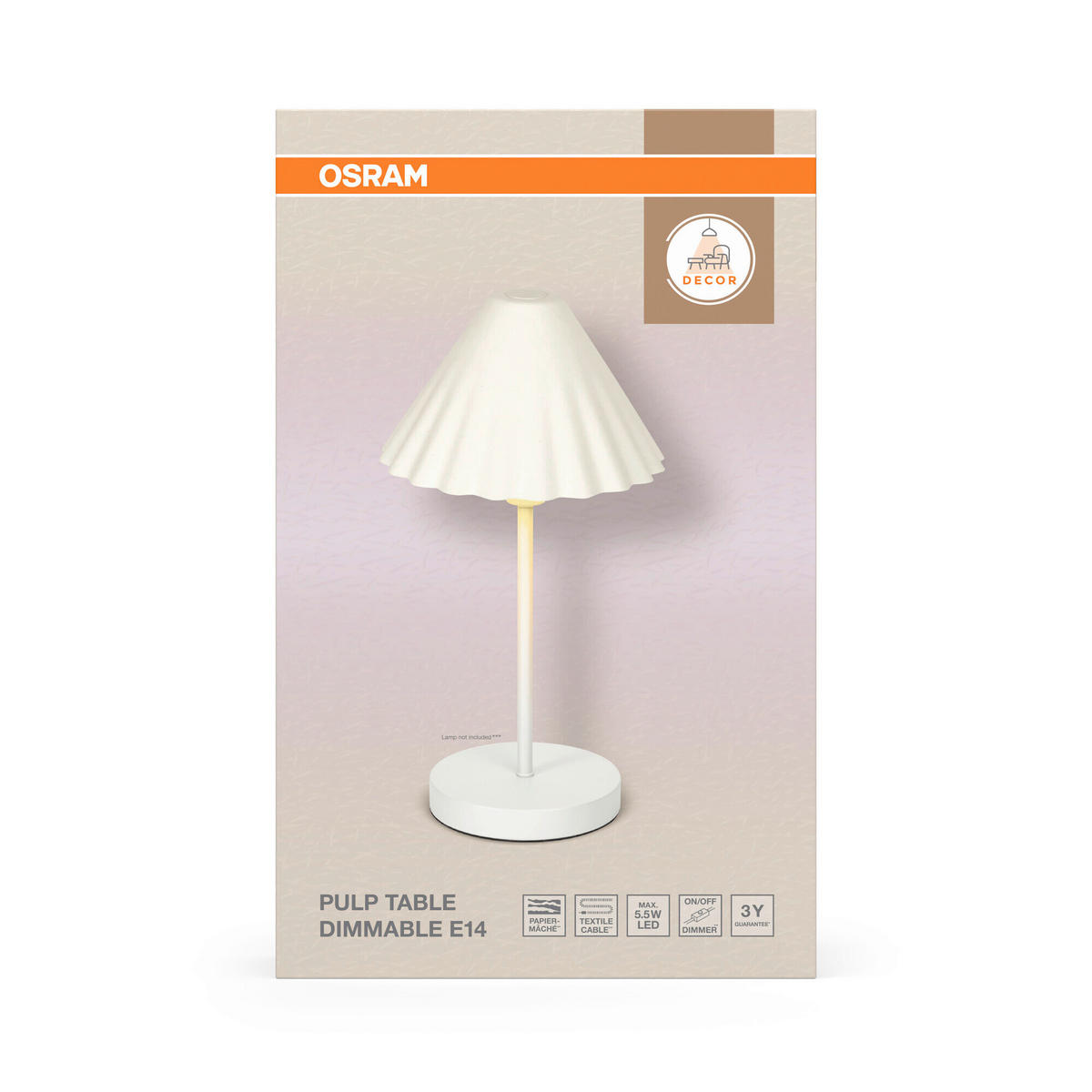 TISCHLEUCHTE 21.8/41.5 cm   - Weiß/Hellgrün, Basics, Papier/Metall (21.8/41.5cm) - Osram