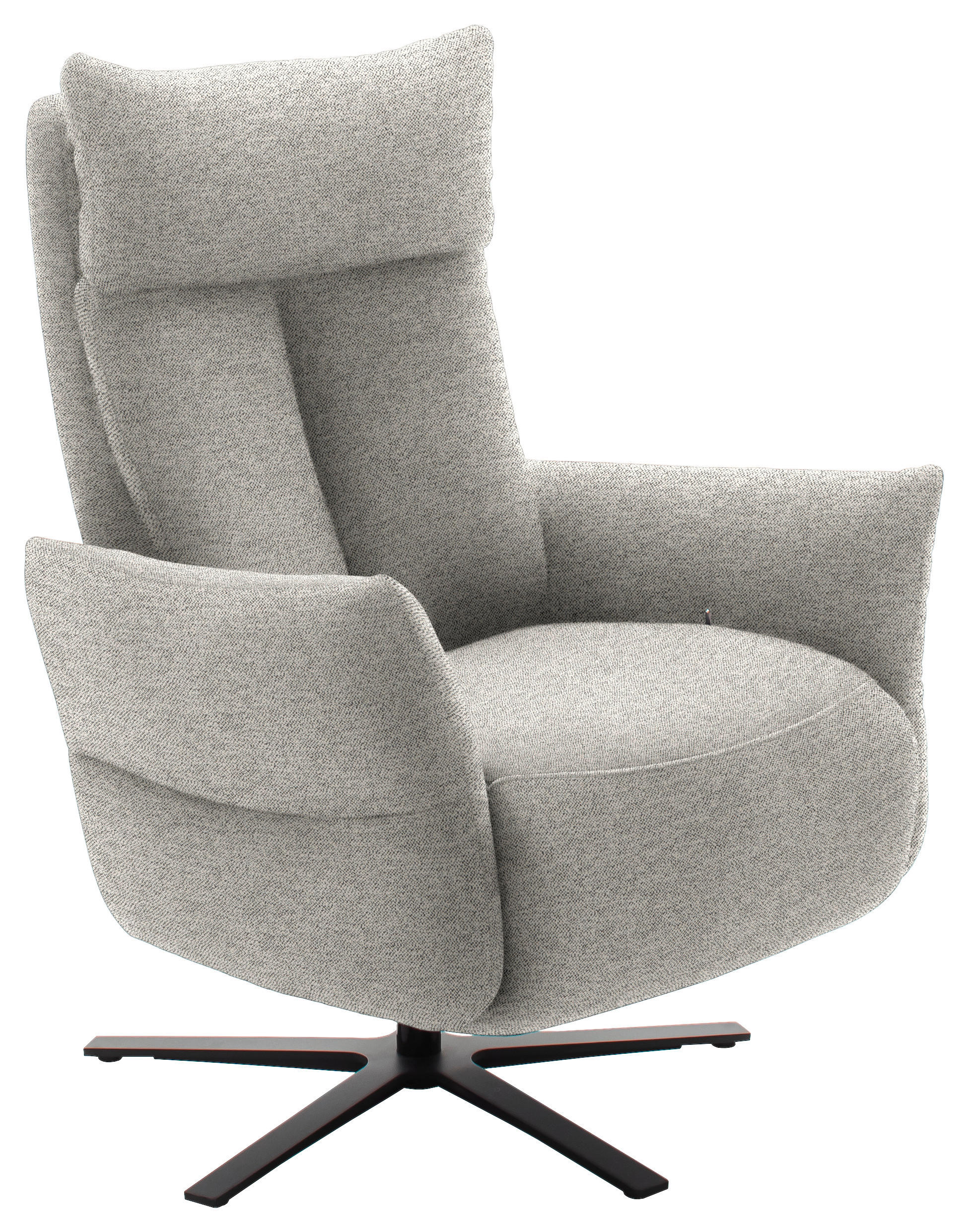 FERNSEHSESSEL Chenille Silberfarben  - Silberfarben/Schwarz, Design, Textil/Metall (74/115/85cm) - Schöner Wohnen