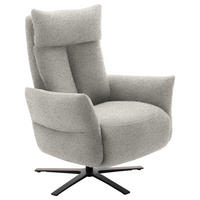 FERNSEHSESSEL  mit Relaxfunktion Chenille Silberfarben  - Silberfarben/Schwarz, Design, Textil/Metall (74/115/85cm) - Schöner Wohnen