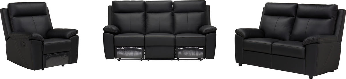 SOFFGRUPP i läderimitation kombination läder/läderimitation svart  - svart/cremefärgad, Klassisk, läder/textil - Xora