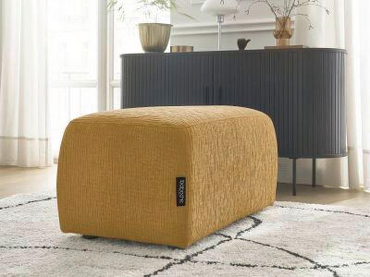 HOCKER ATILLA Struktur Gelb  - Gelb/Schwarz, MODERN, Kunststoff/Textil (92/44/48cm)