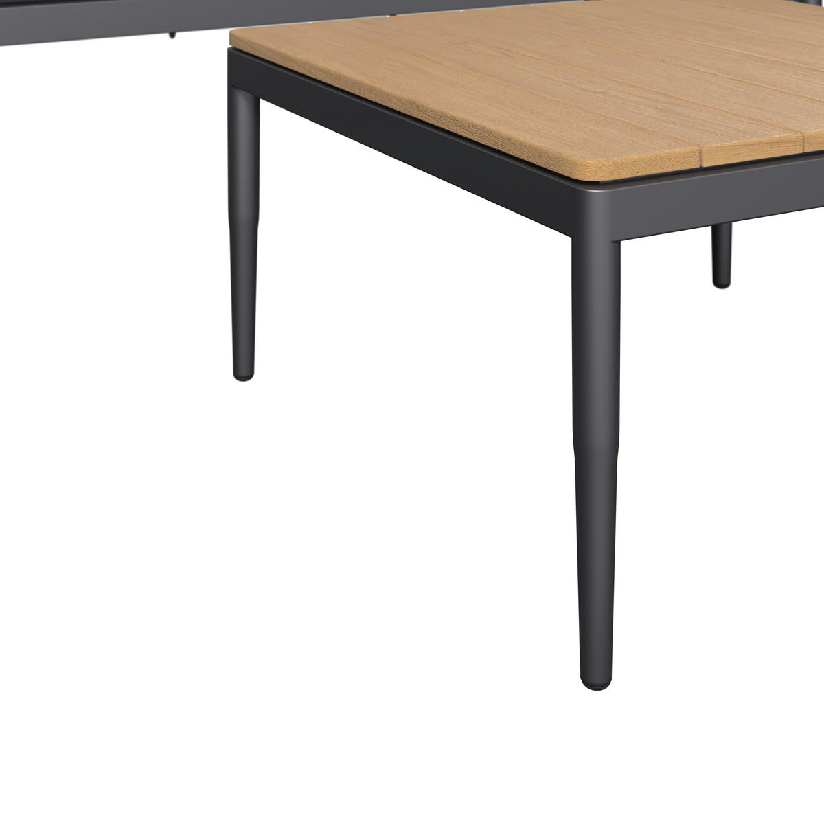 LOUNGEGARNITUR 4-teilig   Eisen  - Dunkelgrau/Naturfarben, MODERN, Kunststoff/Textil - Ambia Garden