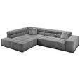 ECKSOFA  in Feincord Grau  215/319 cm  - Schwarz/Grau, Design, Kunststoff/Textil (215/319cm) - Hom`in