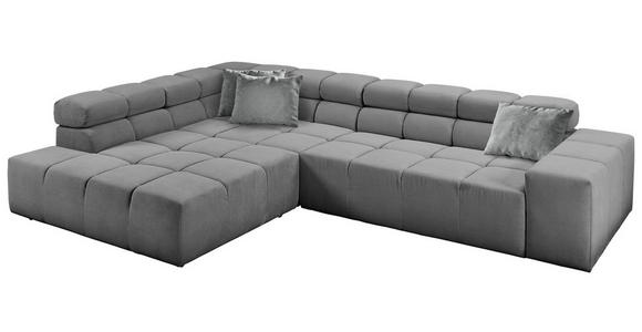 ECKSOFA  in Feincord Grau  215/319 cm  - Schwarz/Grau, Design, Kunststoff/Textil (215/319cm) - Hom`in