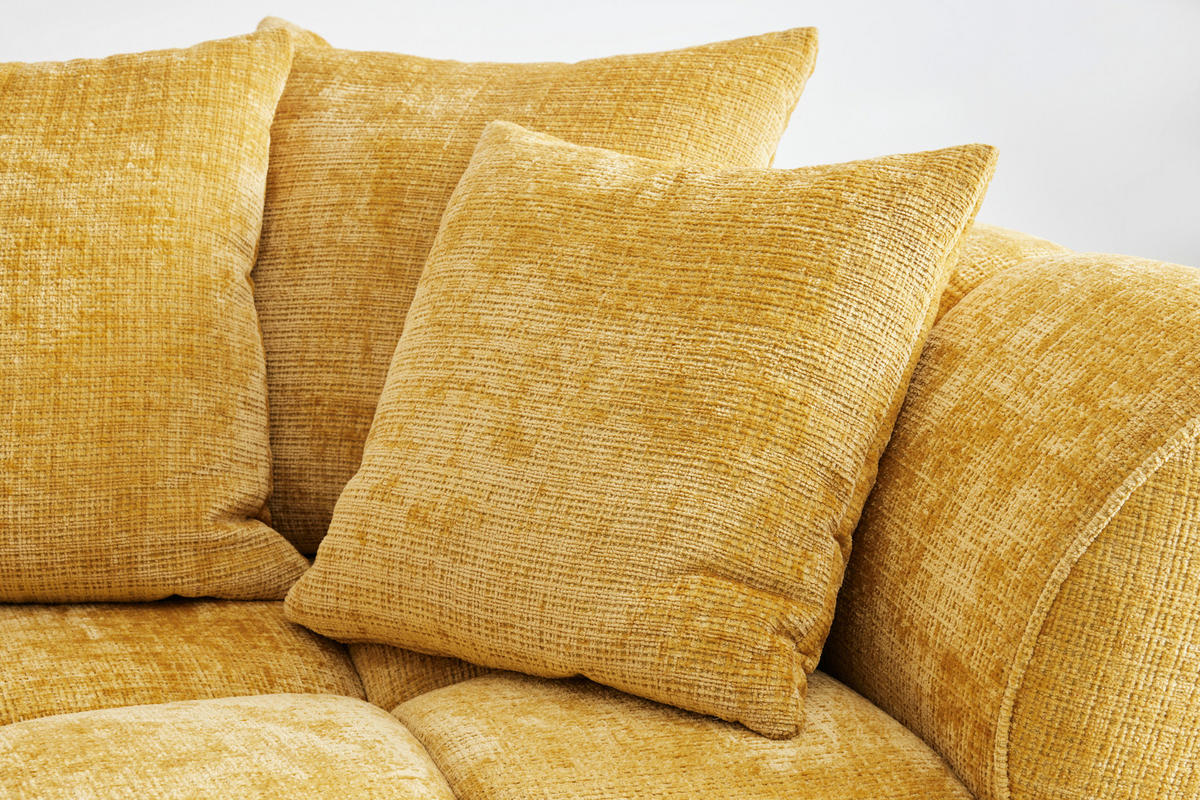 BIG SOFFA i chenille gul  - svart/gul, Modern, textil/plast (280/74cm) - MID.YOU