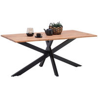 ESSTISCH Akazie Hartholz rechteckig Schwarz, Akaziefarben  - Schwarz/Akaziefarben, MODERN, Holz/Metall (180/90/77cm) - Livetastic