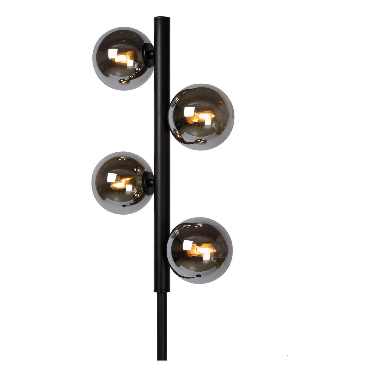 STEHLEUCHTE 26/25/154 cm    - Hellgrau/Schwarz, Design, Glas/Metall (26/25/154cm) - Lucide