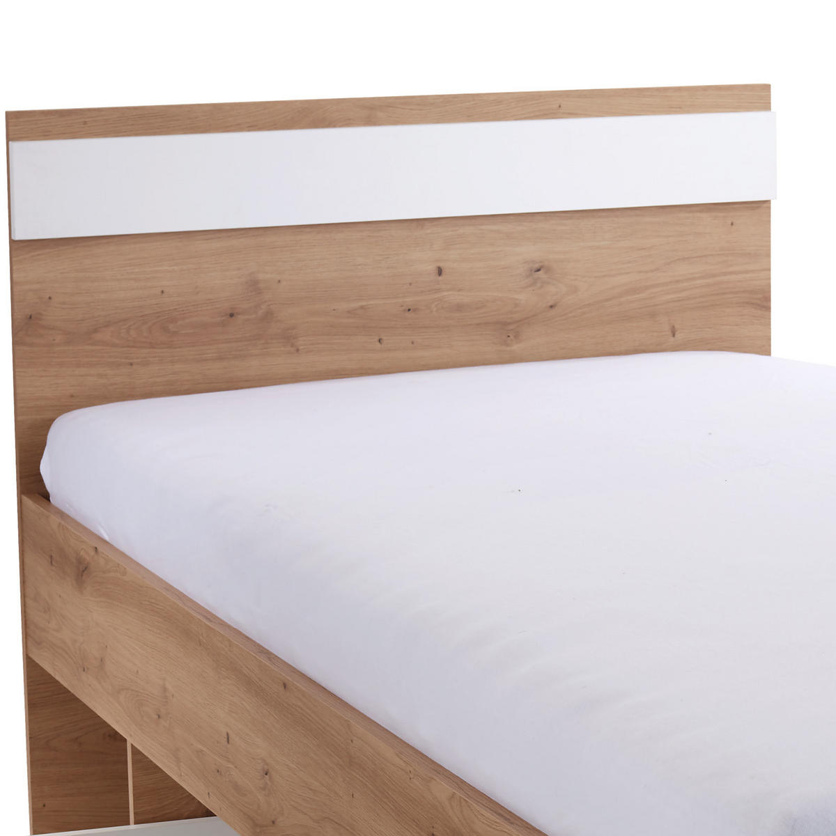 BETT 90/200 cm  in Weiß, Eiche Artisan  - Blau/Eichefarben, MODERN (90/200cm) - Ondega