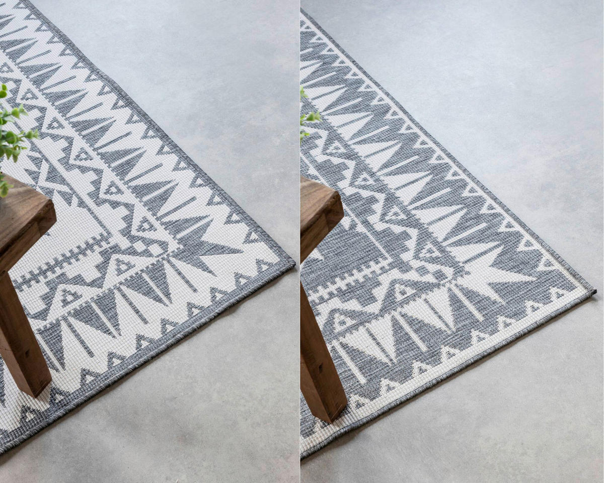 OUTDOORTEPPICH 80/150 cm Gemini Silberfarben, Weiß  - Silberfarben/Weiß, Design, Kunststoff/Textil (80/150cm) - Elle Decoration