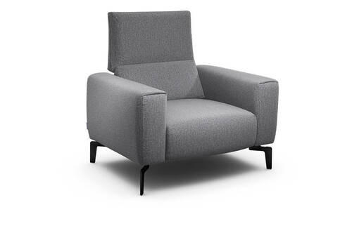 SESSEL in Chenille Anthrazit  - Anthrazit/Schwarz, Design, Textil/Metall (110/85/86-94cm) - SENSOO