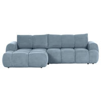 ECKSOFA in Flachgewebe Blau  - Blau/Schwarz, Konventionell, Kunststoff/Textil (174/274cm) - Carryhome