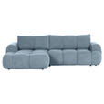ECKSOFA in Flachgewebe Blau  - Blau/Schwarz, KONVENTIONELL, Kunststoff/Textil (174/274cm) - Carryhome