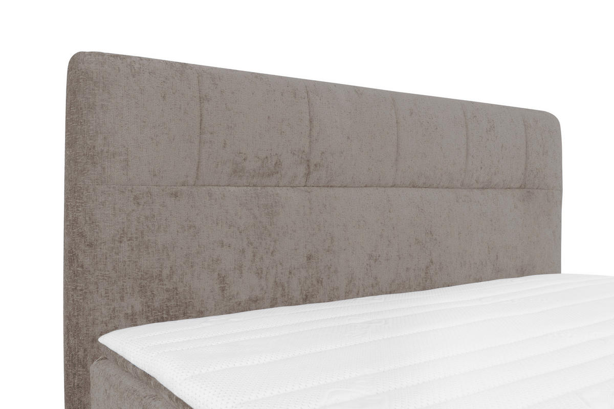 BOXSPRINGBETT 160/200 cm  in Hellbraun  - Hellbraun/Schwarz, Design, Textil/Metall (160/200cm) - Esposa