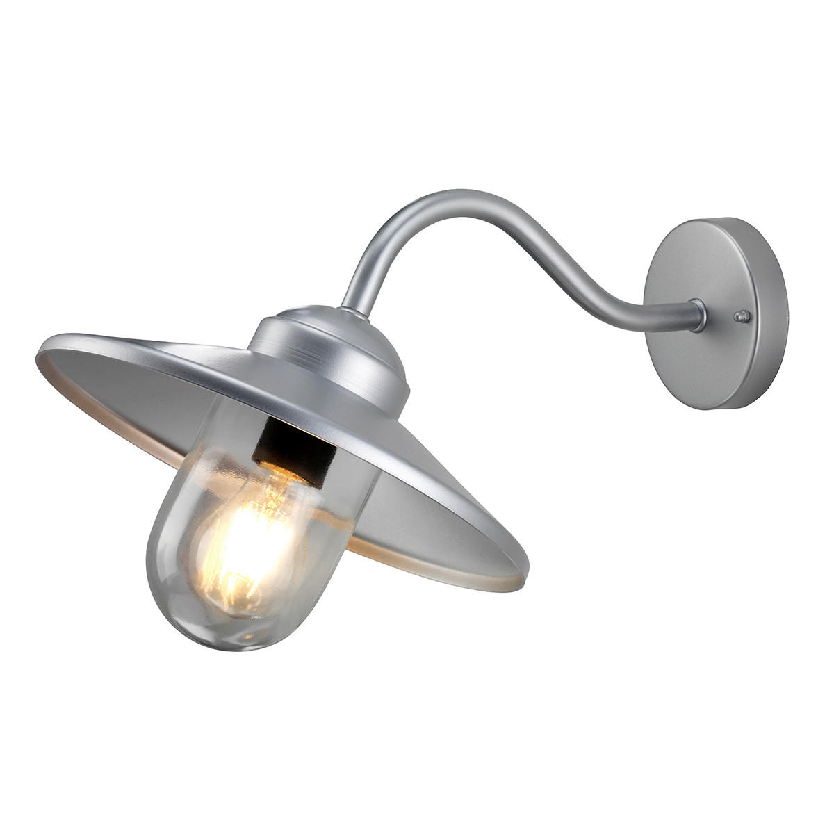 VÄGGLAMPA FÖR UTOMHUS - silver, Klassisk, metall/glas (27.5/25.5/42cm) - Elstead Lighting