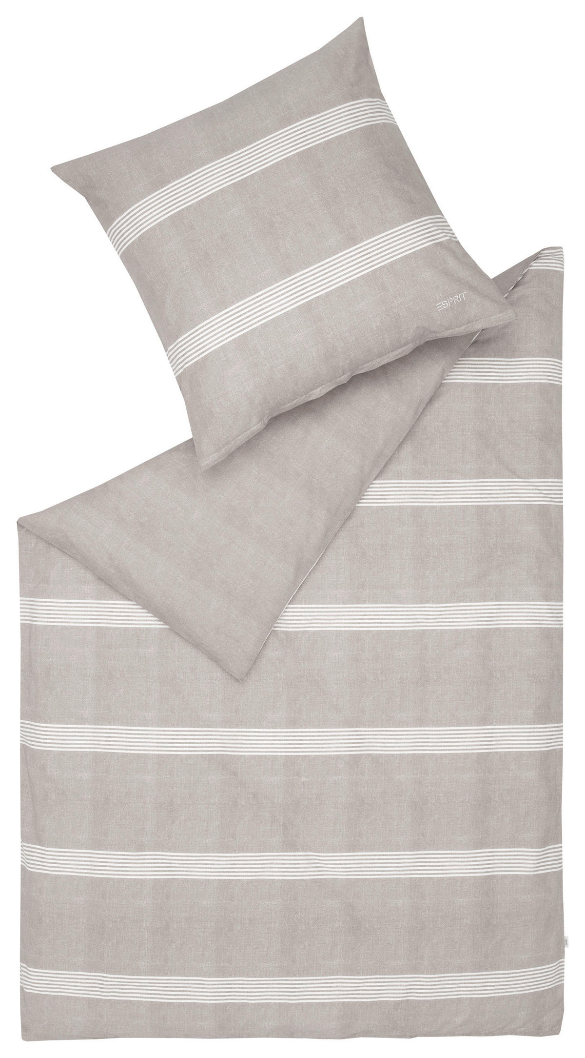 WENDEBETTWÄSCHE E-Cady Renforcé 200/200 cm  - Beige/Hellgrau, Basics, Textil (200/200cm) - Esprit