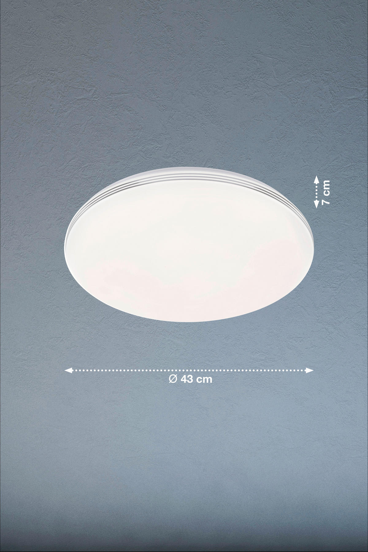 LED-TAKLAMPA Faro 43 cm  - vit/kromfärg, Klassisk, glas (43cm) - Fischer & Honsel