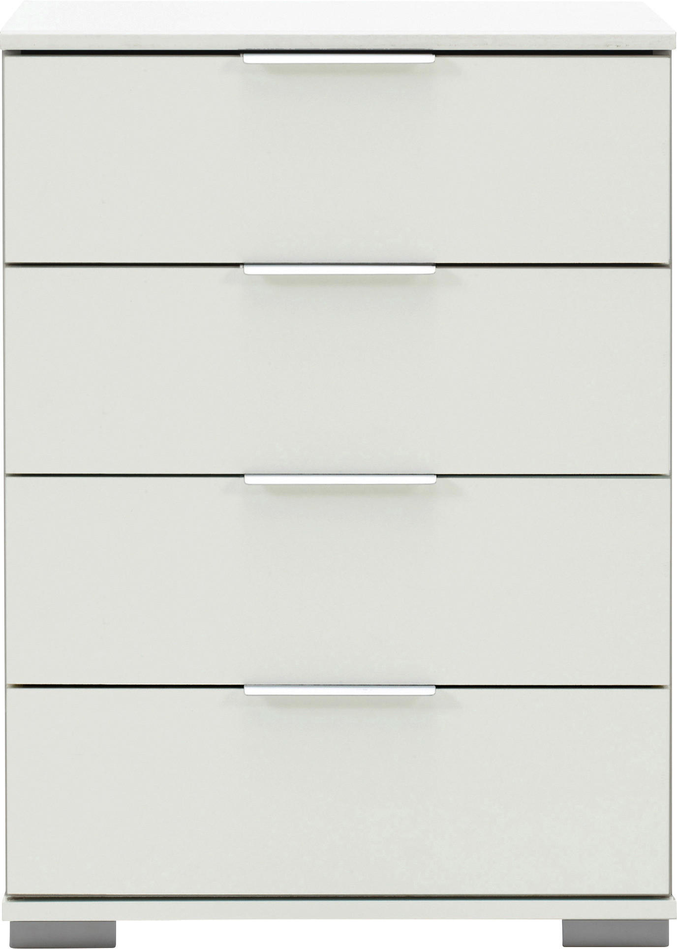NACHTSCHRANK Weiß  - Alufarben/Weiß, Design, Kunststoff/Metall (52/74/38cm) - Livetastic