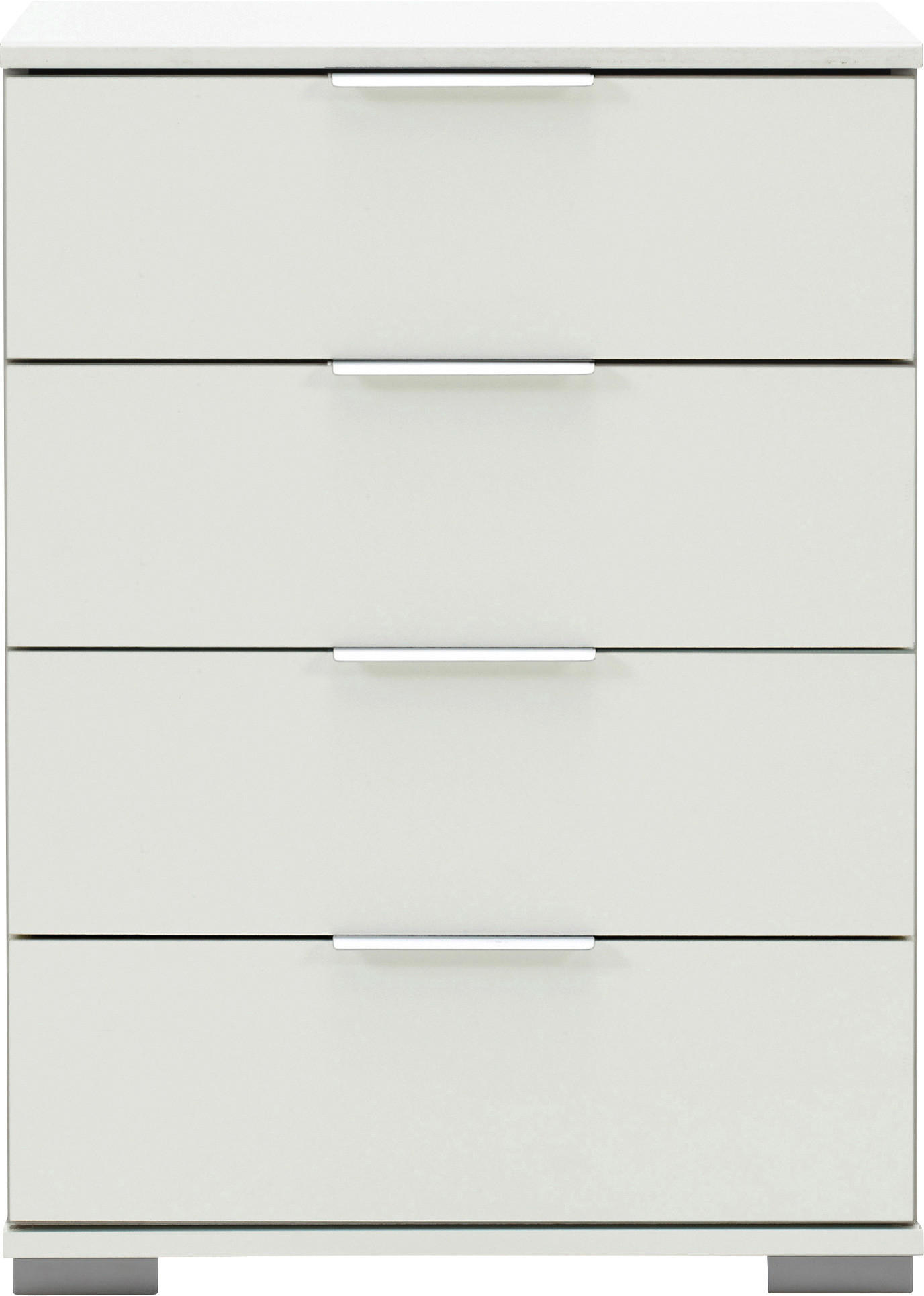 NACHTSCHRANK Weiß - Alufarben/Weiß, Design, Kunststoff/Metall (52/74/38cm) - Livetastic