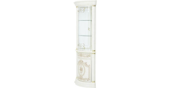 ECKVITRINE in Beige - Beige/Goldfarben, LIFESTYLE, Glas/Holzwerkstoff (56/205/56cm) - Cantus