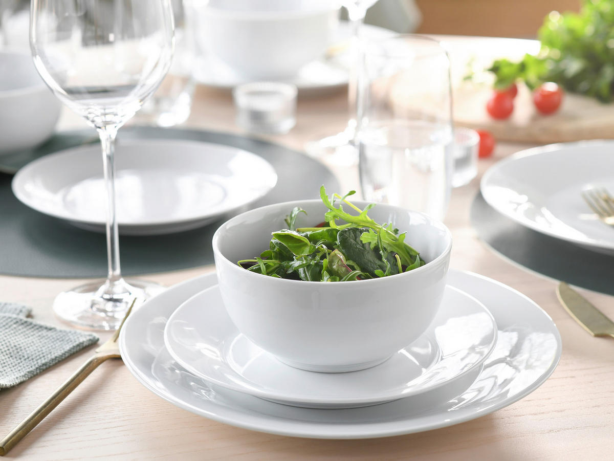 KOMBISERVICE Weiß Base Weiß 24-teilig 6 Personen  - Weiß, Basics, Keramik - Creatable