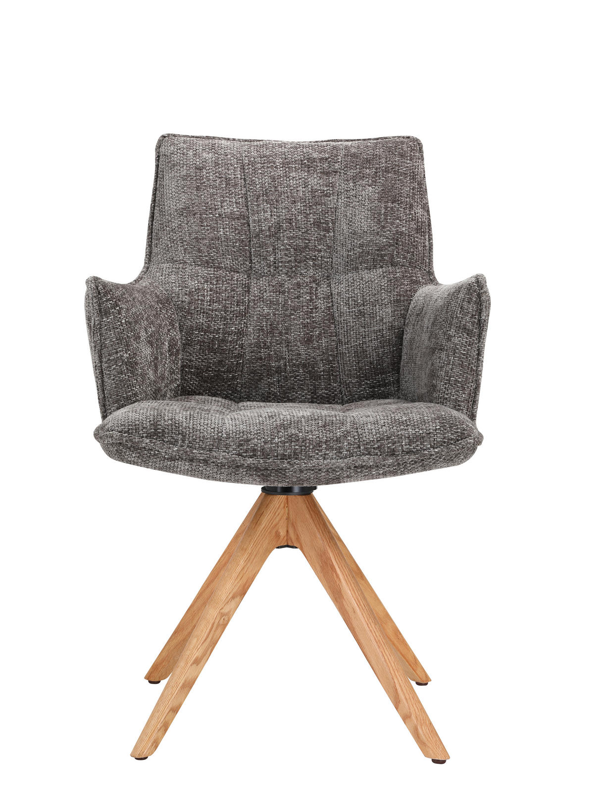 ARMLEHNSTUHL  in Eisen Chenille  - Eichefarben/Grau, Design, Holz/Textil (59,5/88,5/63cm) - Novel