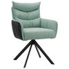 ARMLEHNSTUHL  in Eisen Webstoff, Leinenoptik  - Schwarz/Mintgrün, Design, Textil/Metall (59/91/66cm) - Hom`in