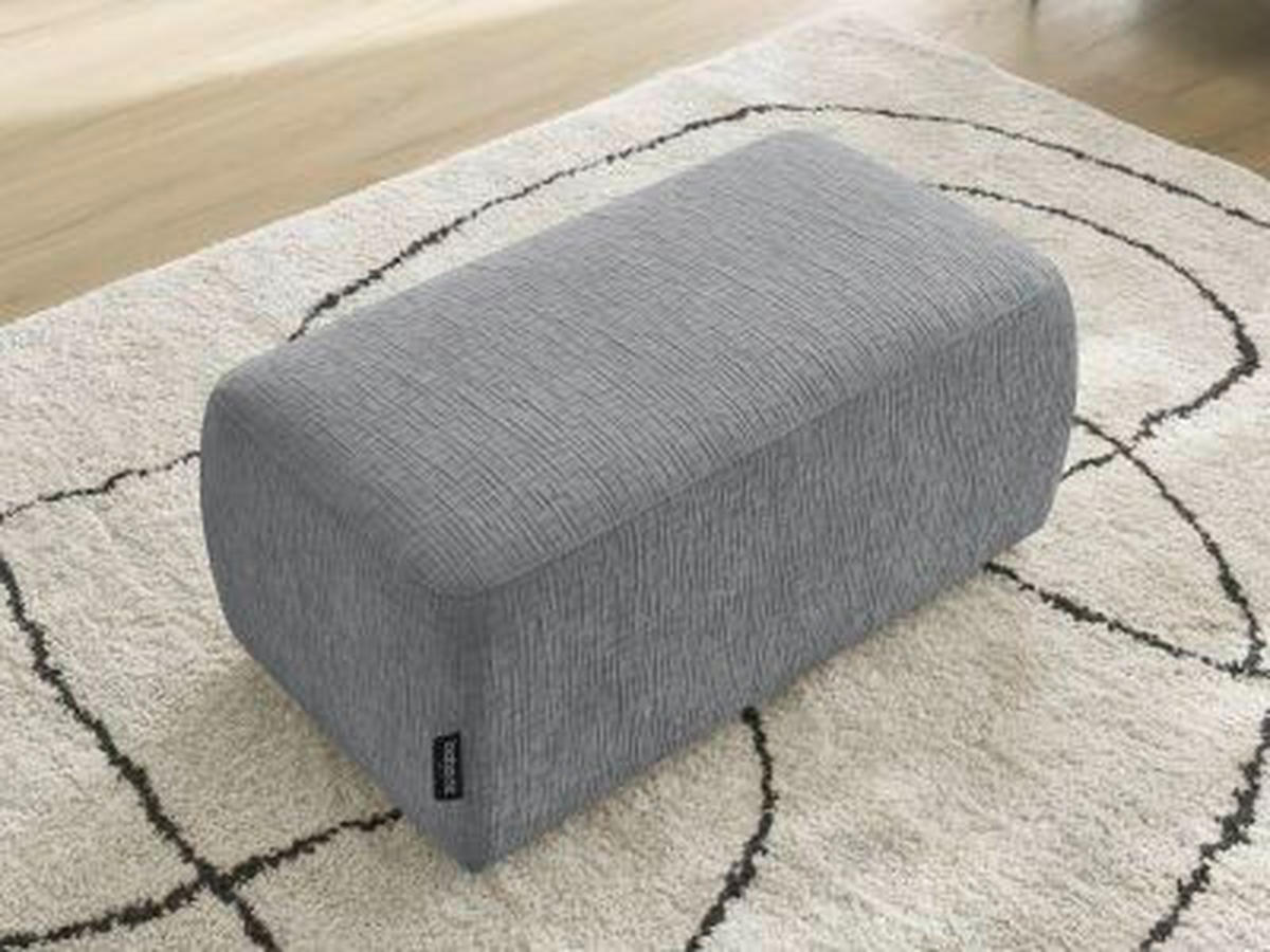 HOCKER ATILLA Struktur Dunkelgrau  - Dunkelgrau/Schwarz, MODERN, Kunststoff/Textil (92/44/48cm)
