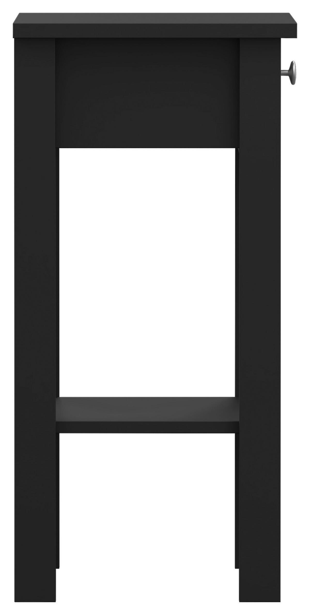 NACHTSCHRANK 40/70,1/34,2 cm  - Silberfarben/Schwarz, MODERN, Holzwerkstoff/Metall (40/70,1/34,2cm) - MID.YOU
