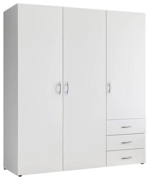 ORMAR S KLASIČNIM VRATIMA bijela - bijela/srebrne boje, Moderno, drvni materijal/plastika (150/176/51,3cm) - Ti'me