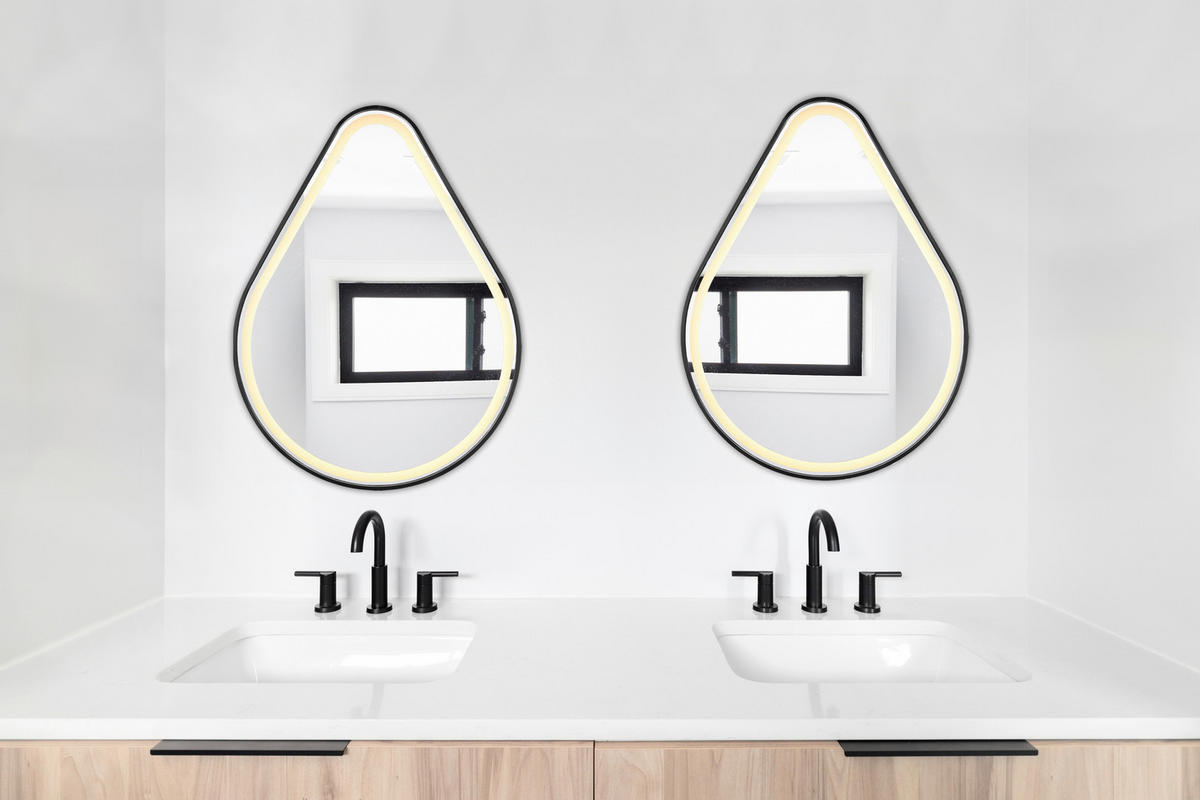BADEZIMMERSPIEGEL 60/80/3 cm  - Silberfarben/Schwarz, MODERN, Glas/Metall (60/80/3cm)