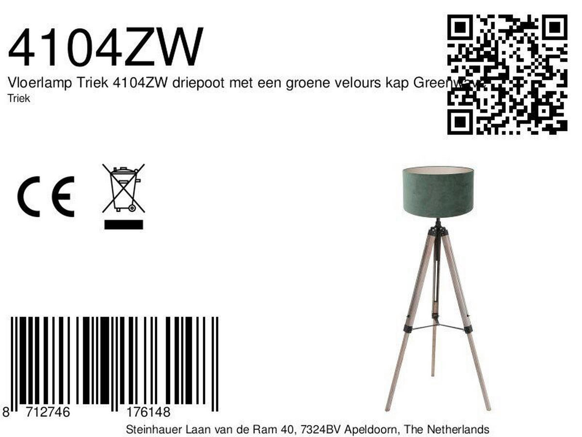 STEHLEUCHTE - Eiche grau/Grün, Trend, Naturmaterialien/Holz (75/170/75cm)