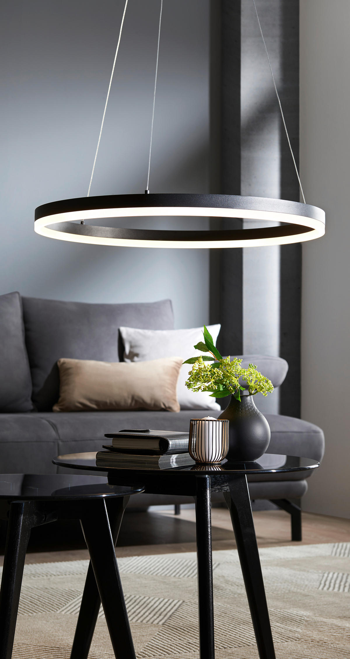 LED-HÄNGELEUCHTE 60/60/120 cm  - Anthrazit, Design, Kunststoff/Metall (60/60/120cm)