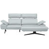 ECKSOFA in Echtleder Hellgrau  - Beige/Hellgrau, Design, Leder/Metall (239/150cm) - Koinor